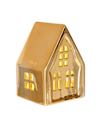 Dekoracja LED domek złoty