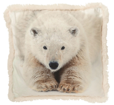 Poduszka Biała Niedźwiedź Polarny Leżący
