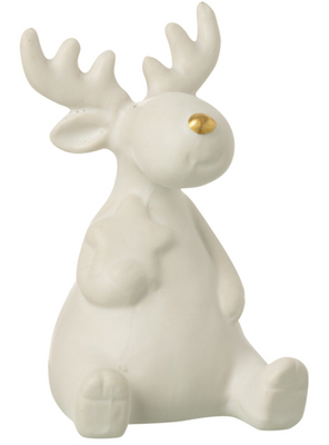 Figurka Renifer Porcelanowy Biały