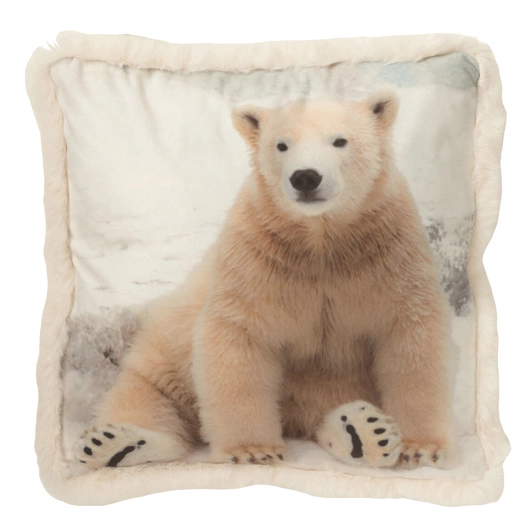 Poduszka Biała Niedzwiedź Polarny Siedzący